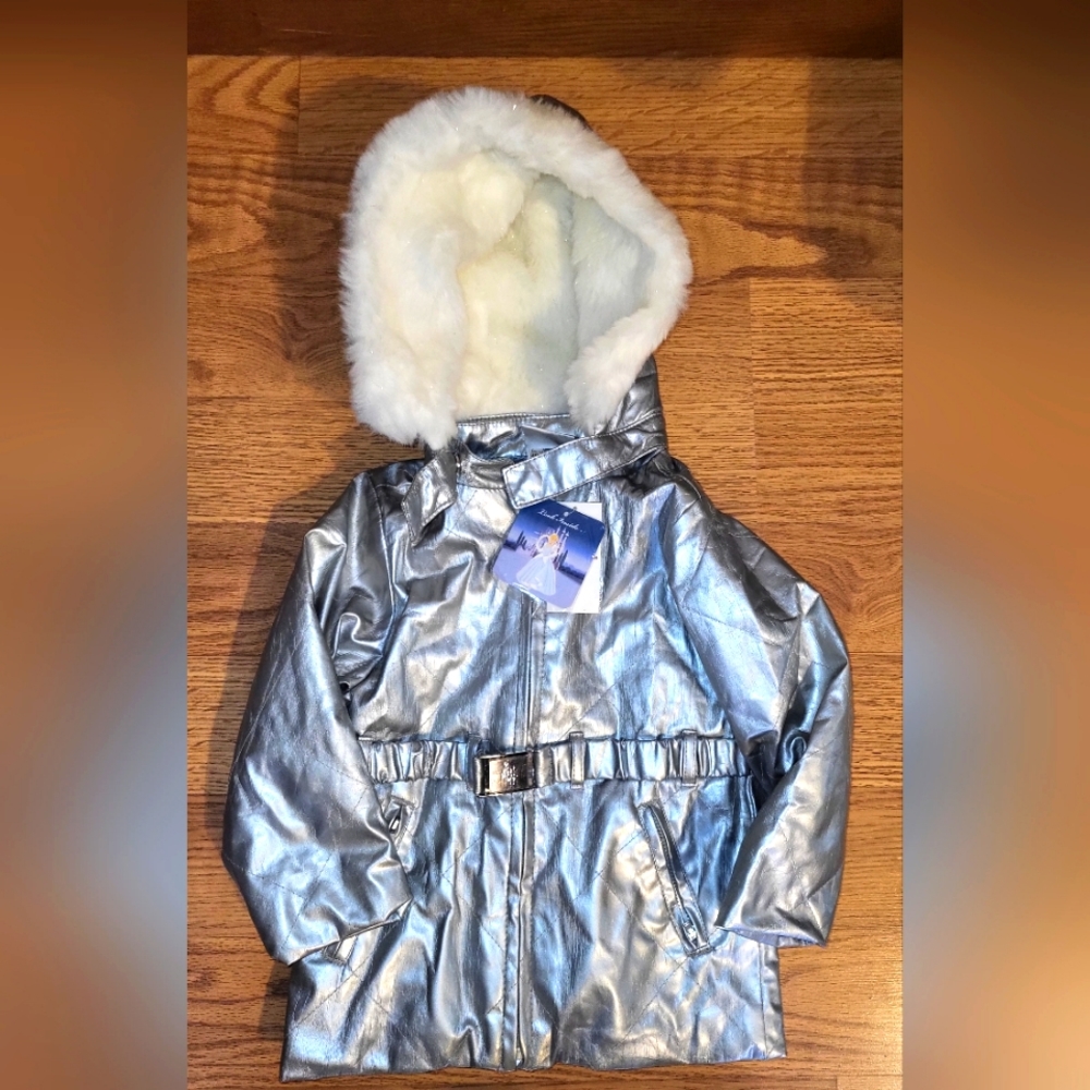Toddler Cinderella Disney Princess Winter Jacket 2T 3T Fur Hood